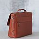Order Men's leather messenger bag 'Vincent' (Caramel). DragonBags - Men's accessories. Livemaster. . Brief case Фото №3