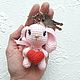 Handmade knitted bunny keychain for handbag, backpack or keys. Key chain. *НеОбЫчНыЕ ПоДаРкИ*. Online shopping on My Livemaster.  Фото №2
