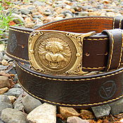 Аксессуары handmade. Livemaster - original item Men`s belt,leather. Leo. Handmade.