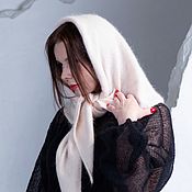 Аксессуары handmade. Livemaster - original item scarves: Knitted women`s scarf made of mink/angora kerchief fluffy. Handmade.