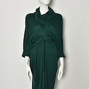 Одежда handmade. Livemaster - original item Dress dark green warm jersey. Handmade.