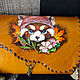 Leather women's bag with red Panda, Classic Bag, Chelyabinsk,  Фото №1