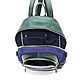  Women's Blue-green Leather Backpack with Embossed Fashion. R23t-461. Backpacks. Natalia Kalinovskaya. My Livemaster. Фото №6