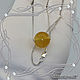 Pendant 'Amber BALL-choker' silver 925, gold 585, amber. VIDEO. Pendants. MaksimJewelryStudio. My Livemaster. Фото №5