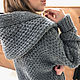 Grey cardigan made of thick yarn with a hood. Cardigans. SHAPAR - knitting clothes. My Livemaster. Фото №4