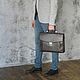 Men's business leather briefcase 'Stefan' (dark brown). Brief case. DragonBags - Men's accessories. My Livemaster. Фото №5