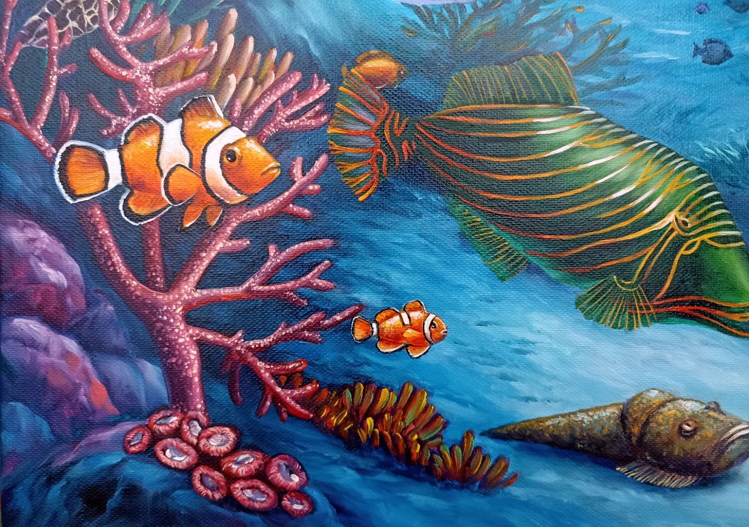 Подводный мир рисунок цветными карандашами