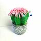 Needle box Green Cactus with a flower an original Gift to a needlewoman, Needle beds, Salsk,  Фото №1