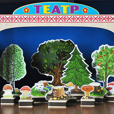 Куклы и игрушки ручной работы. Ярмарка Мастеров - ручная работа Декорации для настольного театра и ширма. Handmade.