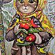  626. Декоративная разделочная доска Киса-орнитолог. Утварь. Татьяна - шкатулки для души. Ярмарка Мастеров.  Фото №5