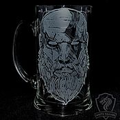 Посуда handmade. Livemaster - original item Kratos, the God of War. Beer mug. Handmade.