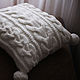 Knitted pillow Beige. Pillow. Ira Pugach (pompon). My Livemaster. Фото №5
