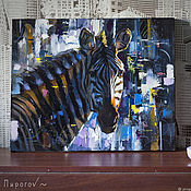 Картины и панно handmade. Livemaster - original item Painting with animals | Zebra | Order a picture with animals | Animals. Handmade.