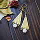 Brass earrings 'Jasmine' with rose quartz. Long earrings, Earrings, Ulan-Ude,  Фото №1