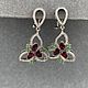 Серьги с изумрудами 0,96 ct и яркими гранатами 6 ct. Серьги классические. AMG. Интернет-магазин Ярмарка Мастеров.  Фото №2