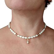Украшения handmade. Livemaster - original item Pearl choker beads made of natural pearls. Handmade.