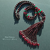Necklace Red spinel Raspberry. Handmade Author's work