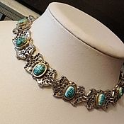 Винтаж handmade. Livemaster - original item Turquoise Choker Necklace 