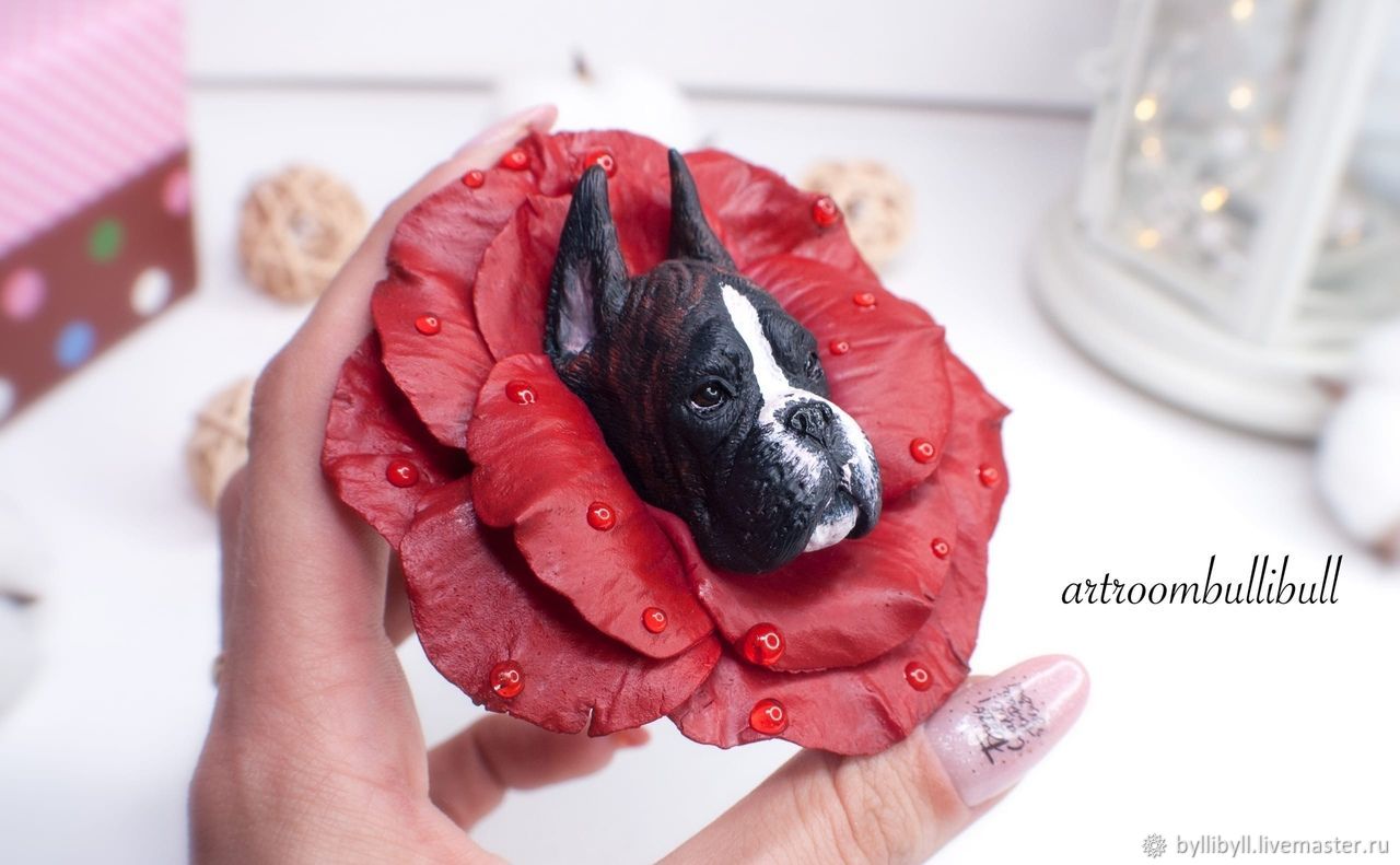 Brooches with dogs in flowers, Brooches, Krasnodar,  Фото №1