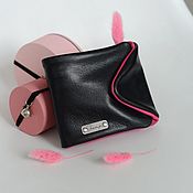Сумки и аксессуары handmade. Livemaster - original item Wallets: Soft leather wallet Black/Pink. Handmade.