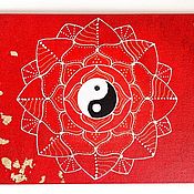 Фен-шуй и эзотерика handmade. Livemaster - original item Yin-Yang mandala 18h24cm. Handmade, acrylic on canvas. Handmade.