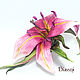 Brooch-pin: Brooch Lily silk. Silk flowers. FABRIC FLOWERS. Brooches. Dizani. My Livemaster. Фото №4