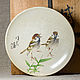 Винтаж: Японская большая декоративная тарелка с воробьями 2004, Тарелки винтажные, Челябинск,  Фото №1