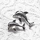 Paired Dolphin brooches,Gerrys,USA,70th,fish, sea, dolphin, Vintage brooches, Moscow,  Фото №1