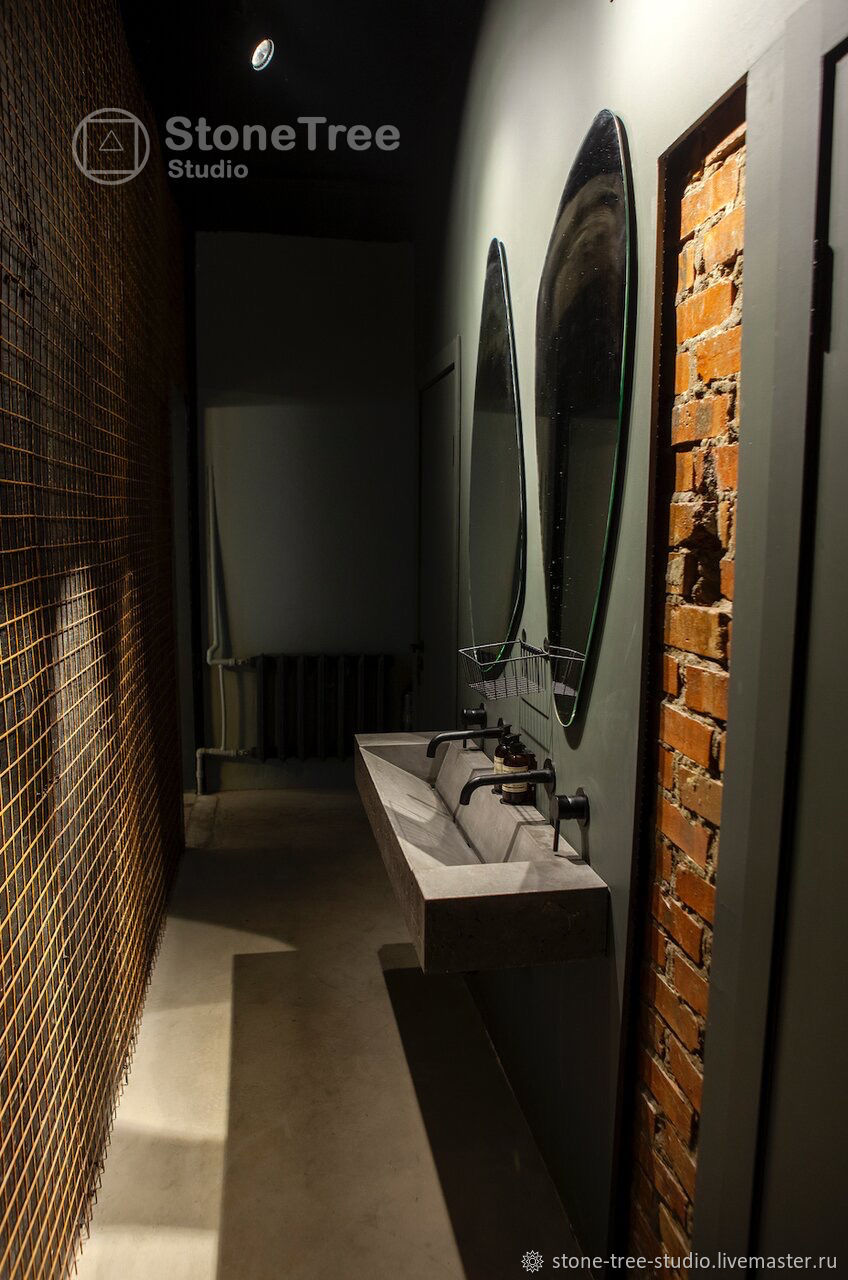 Раковина из бетона с щелевым сливом купить в интернет-магазине Ярмарка ...