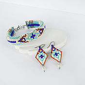 Украшения handmade. Livemaster - original item Bracelet and earrings made of beads in ethnic style. Handmade.