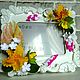 Photo frame with exotic flowers made of polymer clay. Photo frames. Olga-art-flower. Online shopping on My Livemaster.  Фото №2