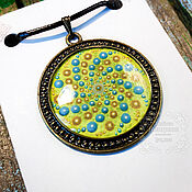 Украшения handmade. Livemaster - original item Pendant Sun. Dot painting. Sun, Spiral, galaxy. Handmade.