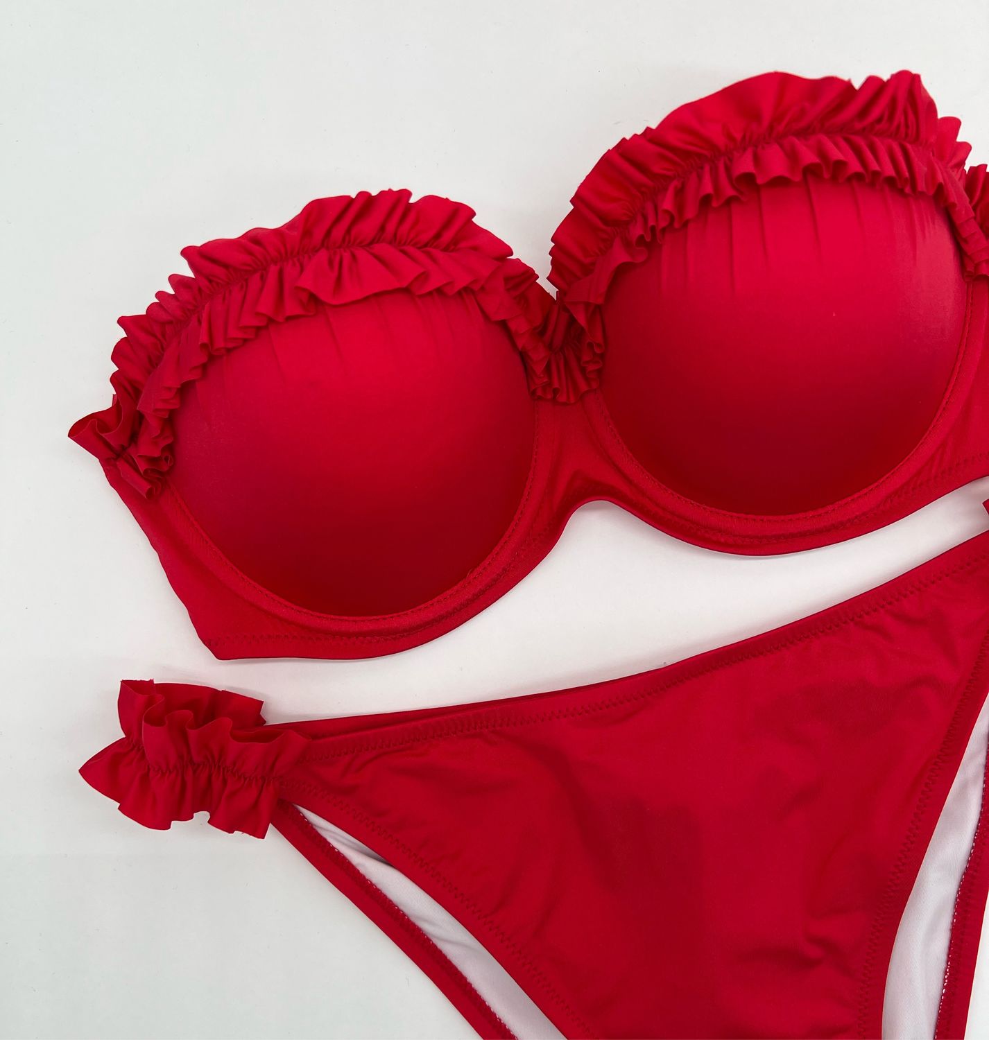 Купальник с Рюшами красный в интернет-магазине на Ярмарке Мастеров ...