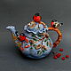 Teapot 'Bullfinches,mountain ash,cones'. Teapots & Kettles. Mila. Online shopping on My Livemaster.  Фото №2