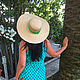 Соломенная шляпка с полями "Sunny hat". Шляпы. Alisalhats. Интернет-магазин Ярмарка Мастеров.  Фото №2