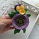 Заказать  С сиреневым маком. Knitted flowers. Ярмарка Мастеров. . Брошь-булавка Фото №3