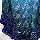 Shawl 'Frozen leaves' with lurex, blue. Shawls. Makushka_knits. Online shopping on My Livemaster.  Фото №2