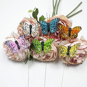 Бабочки из перьев для декора - купить в интернет-магазине malino-v.ru