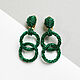 Earrings Rings: green. bead earrings, Congo earrings, Omsk,  Фото №1