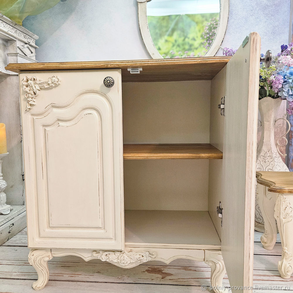Тумбы: Шкафчик напольный в стиле прованс на ножках кабриоль Адель в ...