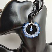 Украшения handmade. Livemaster - original item Earrings rings gray blue 