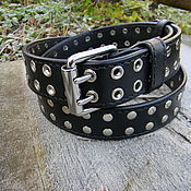 Аксессуары handmade. Livemaster - original item Leather belt, riveted.Brutal.. Handmade.