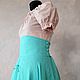 Swing linen skirt in Tiffany color, Skirts, Kemerovo,  Фото №1