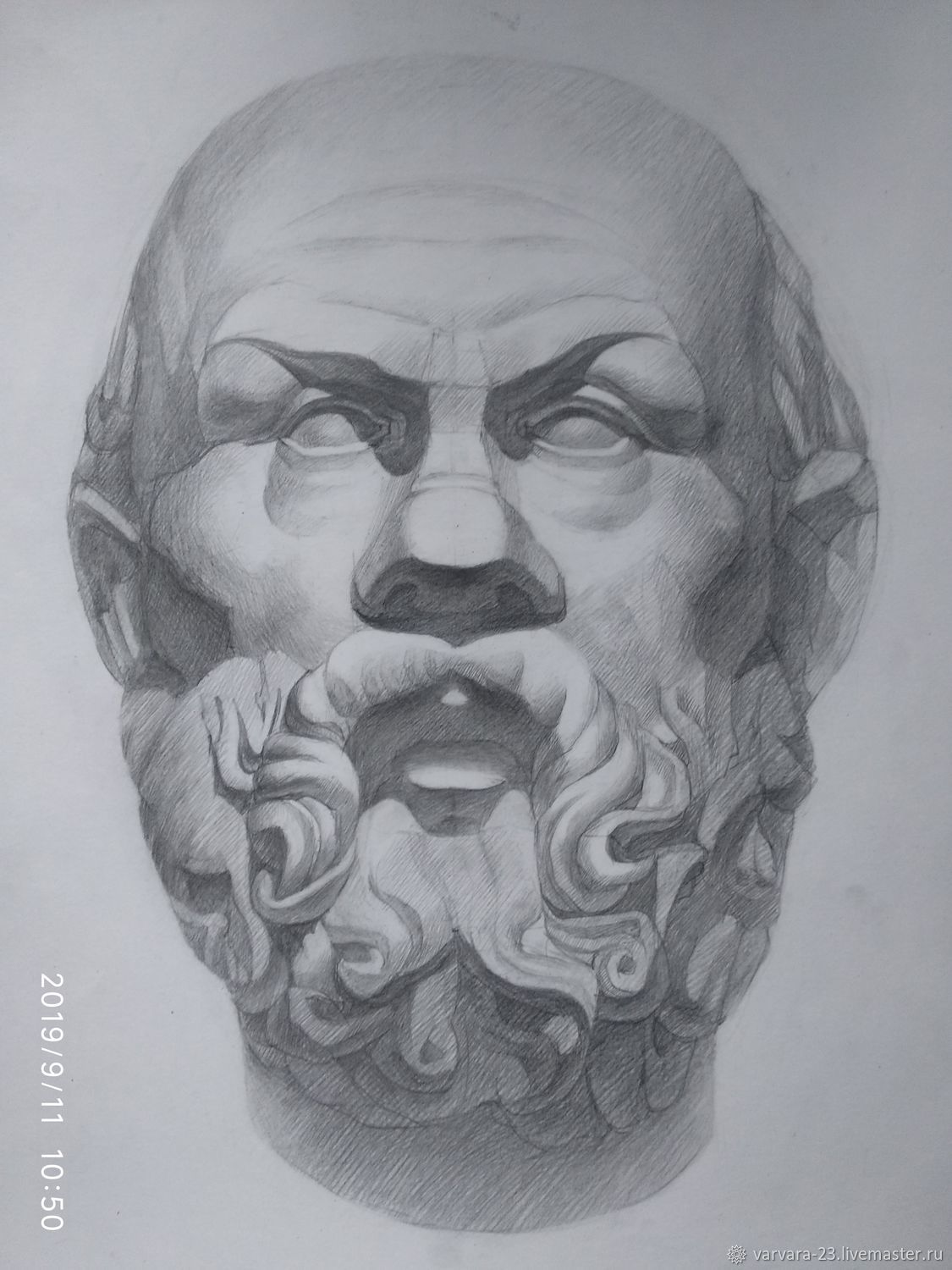 Гипсовая голова Сократ обрубовка