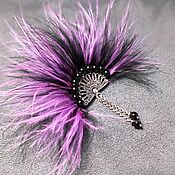 Украшения handmade. Livemaster - original item Brooch Favorite Fan Purple Handmade Decoration with Feathers. Handmade.