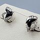 Silver earrings with black onyx and cubic zirconia. Earrings. yakitoriya. Online shopping on My Livemaster.  Фото №2