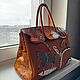 Роспись кожаной сумки, Рисунок на  кожаной сумке Hermès на заказ. Классическая сумка. LANA G.. Ярмарка Мастеров.  Фото №4