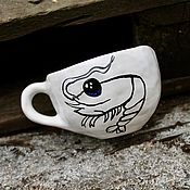 Посуда handmade. Livemaster - original item A mug with a Shrimp pattern or any other drawing of a Mug with a painting. Handmade.