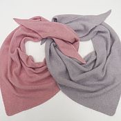 Аксессуары handmade. Livemaster - original item scarves: Mink/angora knitted kerchief light grey fluffy kerchief. Handmade.