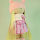 Interior doll: textile doll, doll in pink. Round Head Doll. ElkaDolls (elnara-ivanova). Online shopping on My Livemaster.  Фото №2